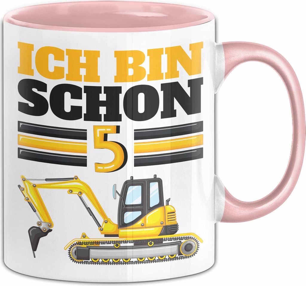 5. Geburtstag Geschenk Tasse Becher Jungs Bagger Ich Bin Produktbild 