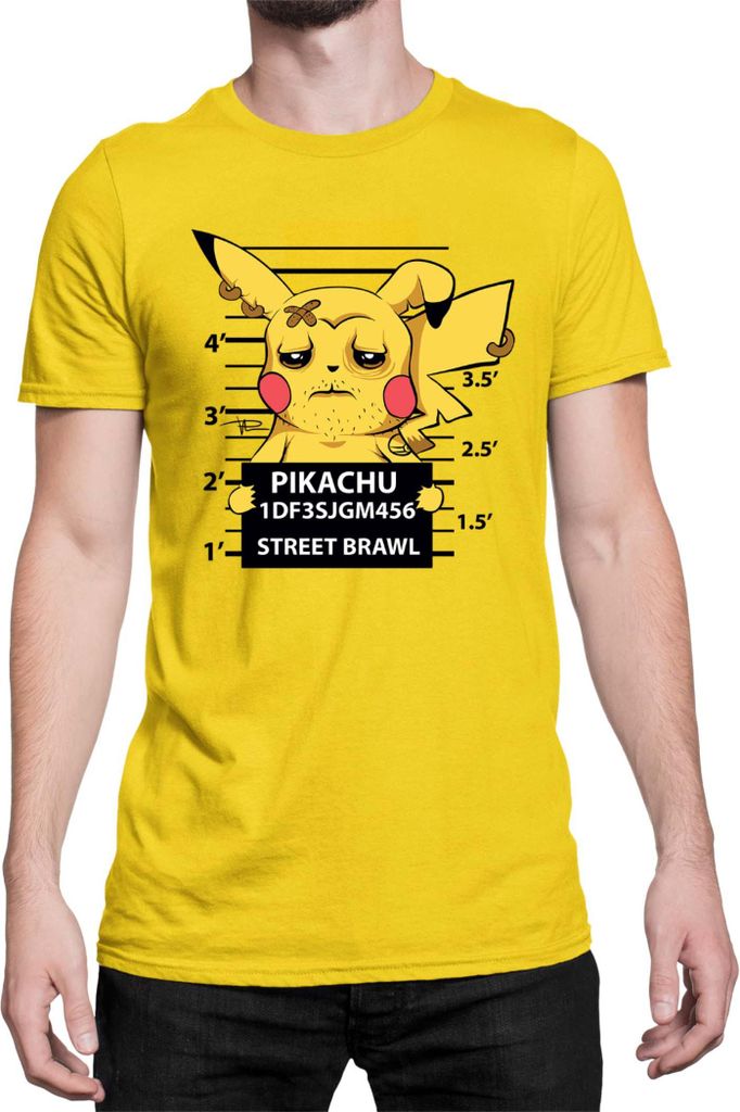 Herren T-Shirt Japan Manga Anime Comics Pokemon 043, Man XL / Gelb