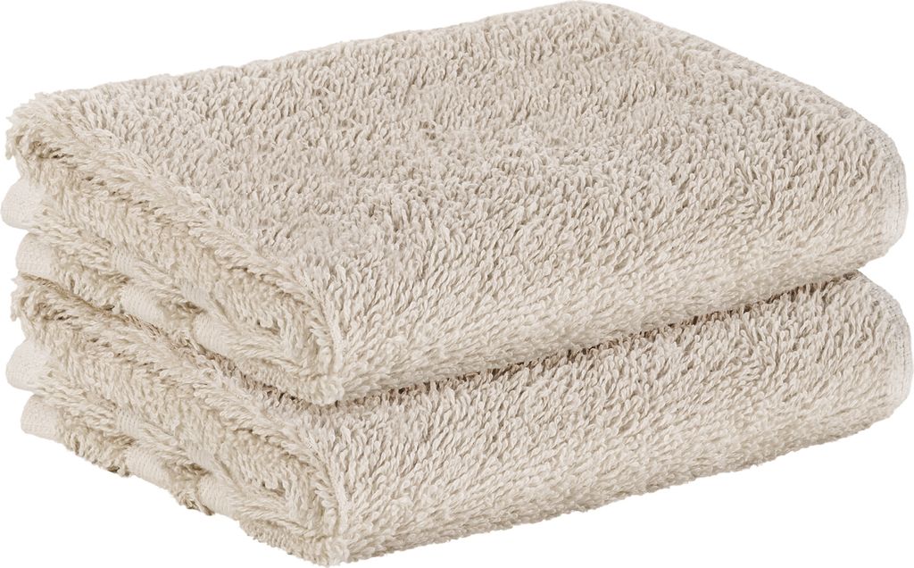 StickandShine 2er SET Premium Frottee Gästehandtuch 30x50 cm in sand creme in 500g/m² aus 100% Baumwolle