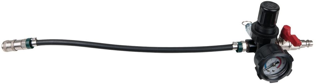 KS TOOLS 460.2481 Turbolader-Ladeluft-System Lufteinlass-Adapter mit Schlauch und Manometer, 450 mm