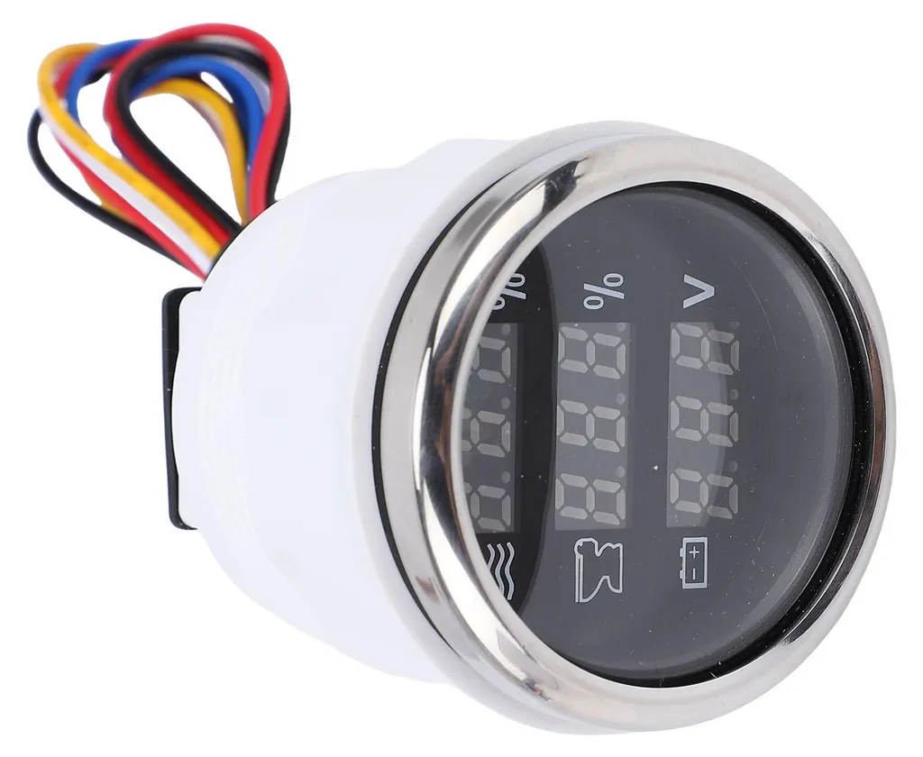 Indicateur Numérique Multifonction 52mm - Eau et Voltmètre Bateau, Camping-car