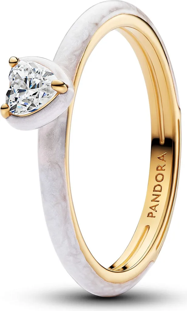 Anello Pandora Me 163088C01 Chakra Heart White - Placcato Oro 14k