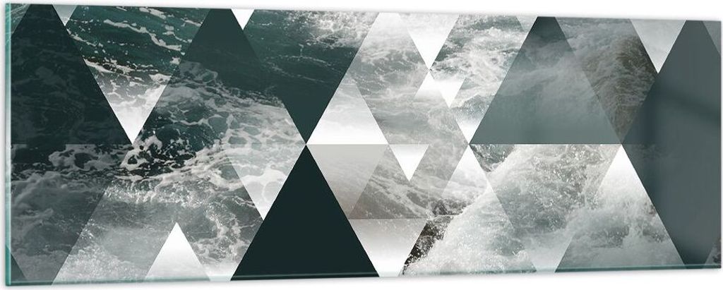 Bilder auf glas - Abstraktion modern - 90x30cm - Glasbilder - Wandbilder - Kunstdruck - zum Aufhängen bereit - Wanddekoration aus Glas - Glas Bild...
