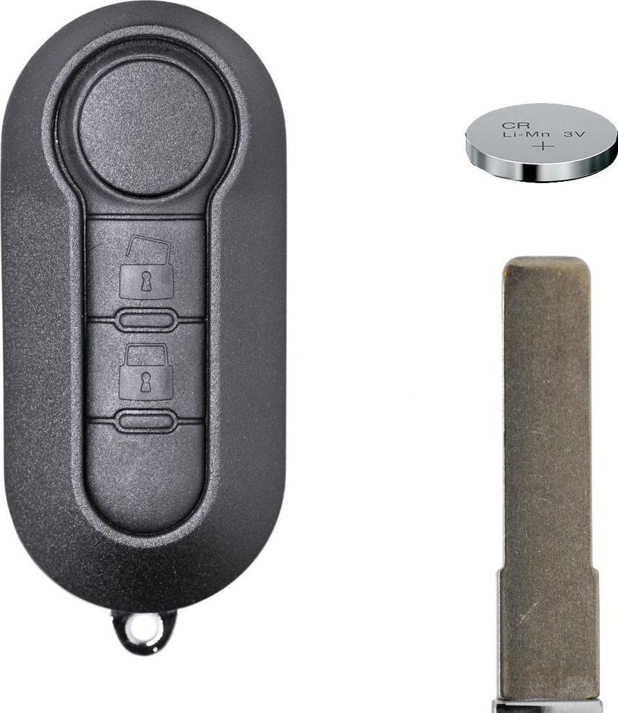 Klapp Schlüssel Gehäuse Funkschlüssel Fernbedienung Autoschlüssel 2 Tasten Rohling + Batterie ab 2006 kompatibel mit FIAT/Iveco