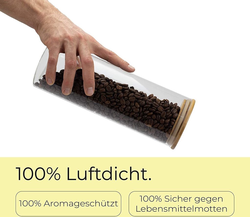 MOOHO Vorratsdosen Glas mit Deckel, Mehrweg-Vorratsgläser Produktbild 4