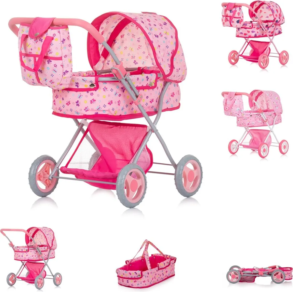 Poussette poupée pliable gain de place Dora avec sac et accessoires