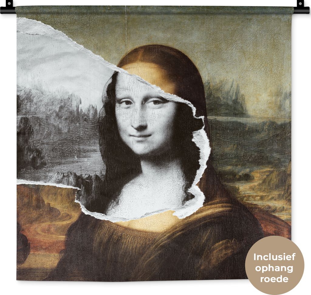 MuchoWow Wandteppich Wandbehang Mona Lisa - Da Vinci - Alte Meister 60x60 cm Tapisserie Dekoration Wandtuch - Dekorationen - Wand Decke