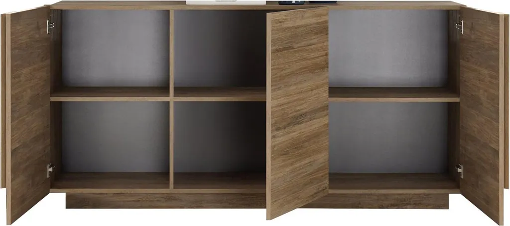 Grand Buffet de Rangement 182cm Chêne Marron Malosco avec Étagères
