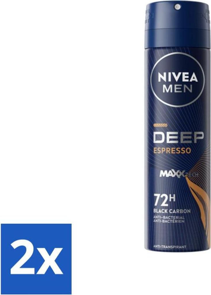 NIVEA MEN - Deodorant Spray - Deep Espresso - 150 ml - Vorteilspack - 2 Stücke