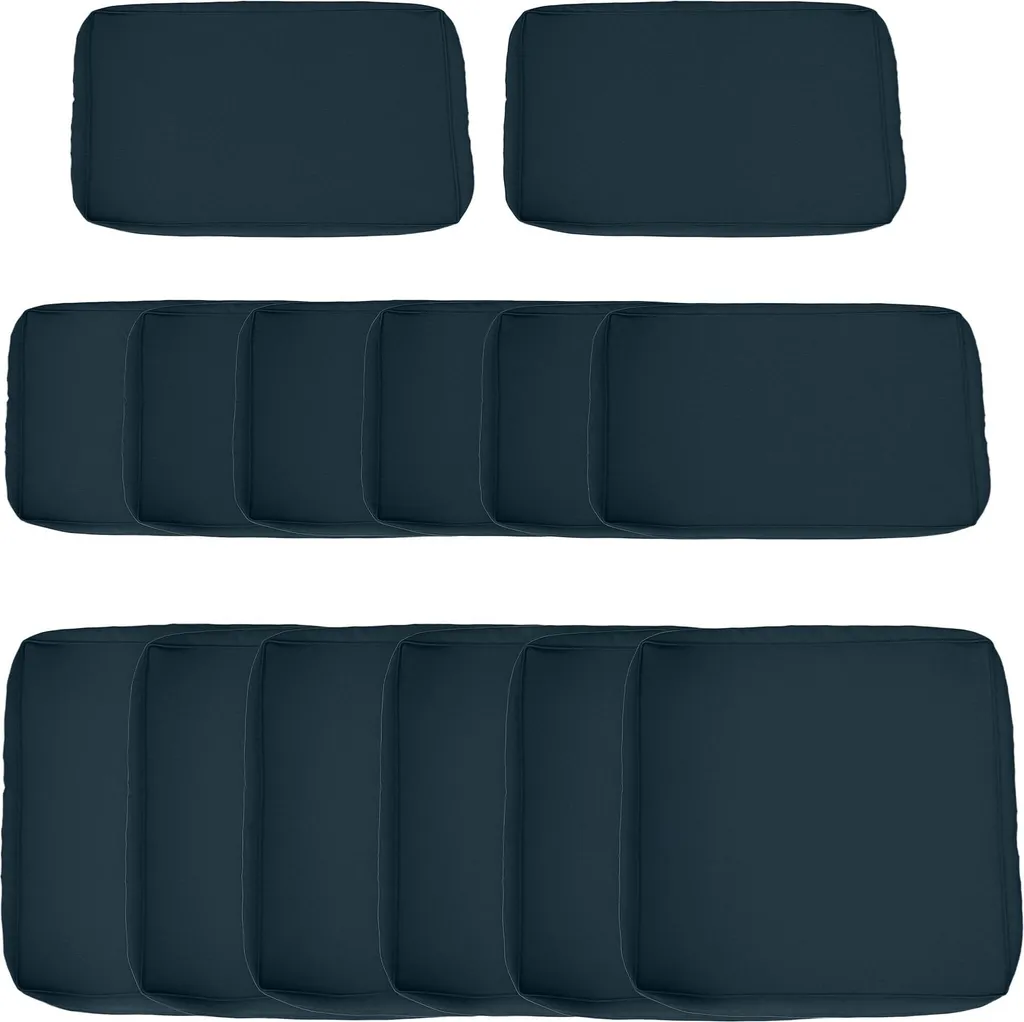 Réparation Coussins Jardin : 14 Housses de Rechange Déperlantes Bleu Marine