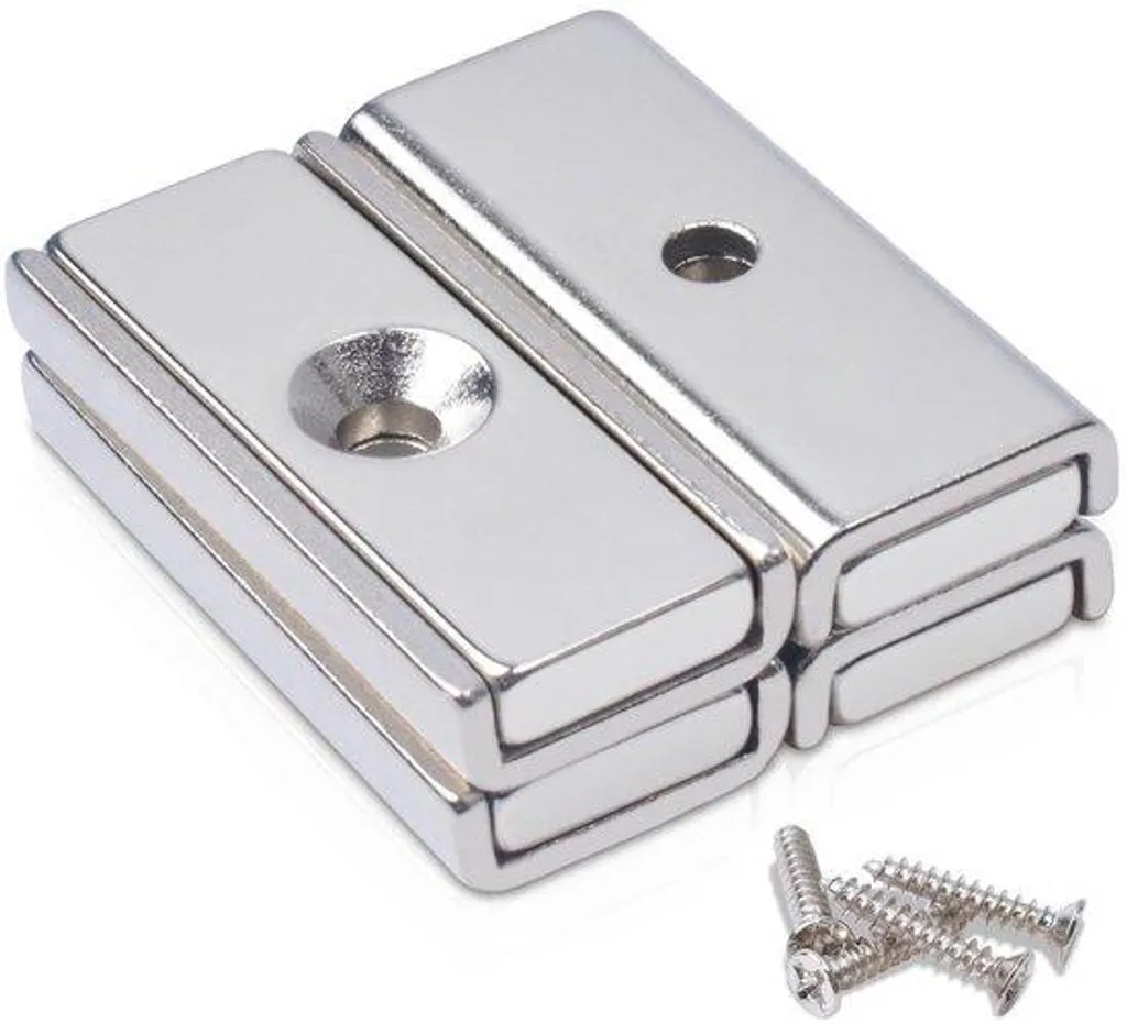 Barrette magnétique en néodyme extra-puissante 135mm avec trous de vis