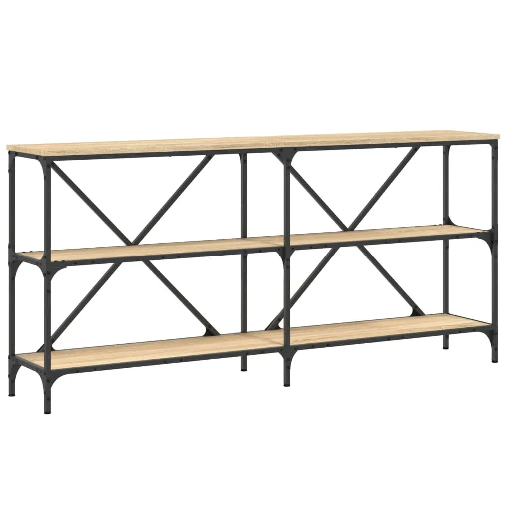 SYFAX™ Tavolo Consolle Rovere Sonoma 160x30x75 cm Multistrato e Ferro