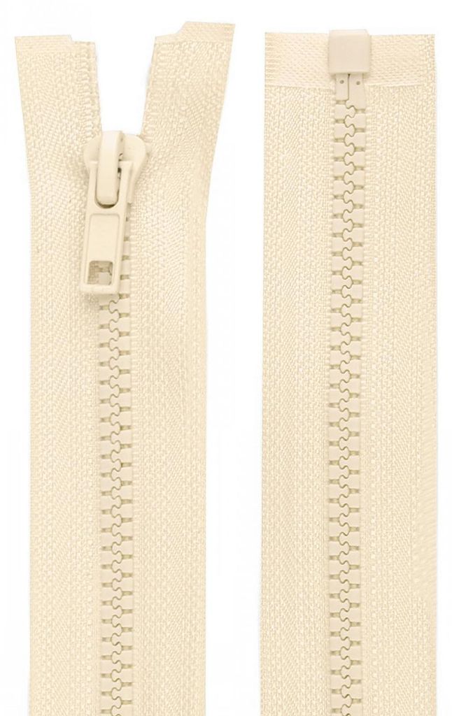 1 Reißverschluss Profil 5mm 65 cm teilbar, hellbeige