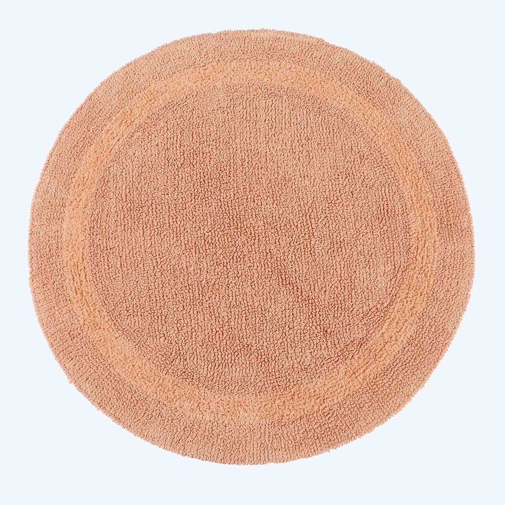 HOMESCAPES Runde Battematte apricot 80 cm aus 100% Baumwolle