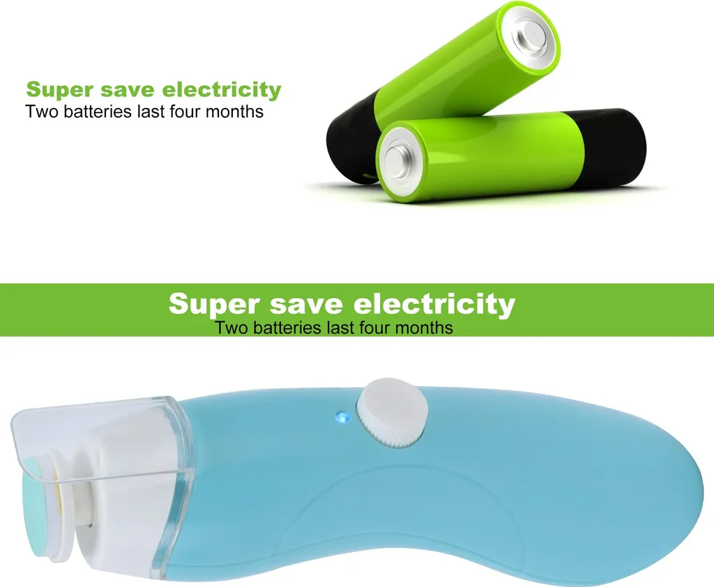 Lima Unghie Neonati Elettrica Azzurra: Tagliaunghie Neonato Sicuro 6-in-1