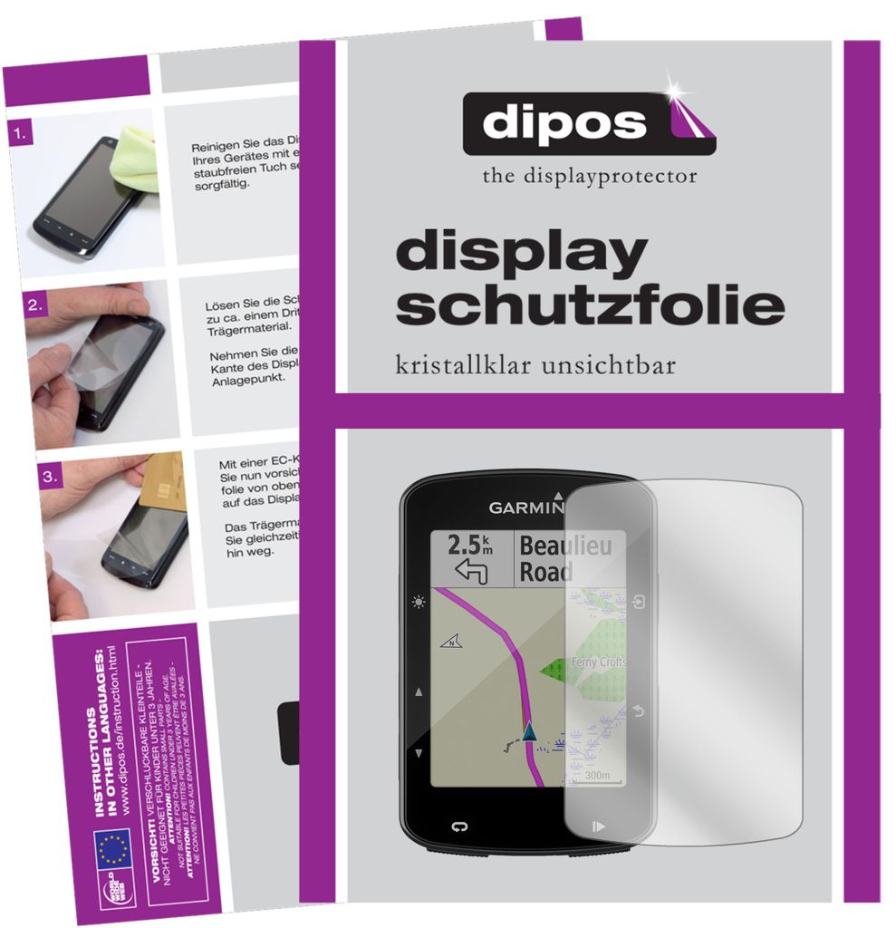 3x Schutzfolie für Garmin Edge 520 Plus klar Produktbild 
