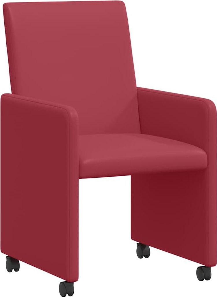 Esszimmerstühle mit Rollen 2 pcs Weinrot 57 x 66 x 94 cm