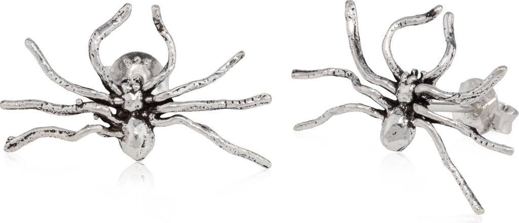Paar Ohrstecker Spinne Amulett 925 Silber 20x14mm Keltische oxidierte Ohrringe