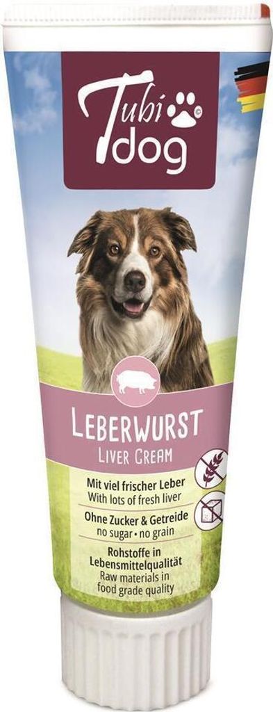12 x Tubi-DOG Tubi Dog Hundeleberwurst in der Tube 75g im 12er Set