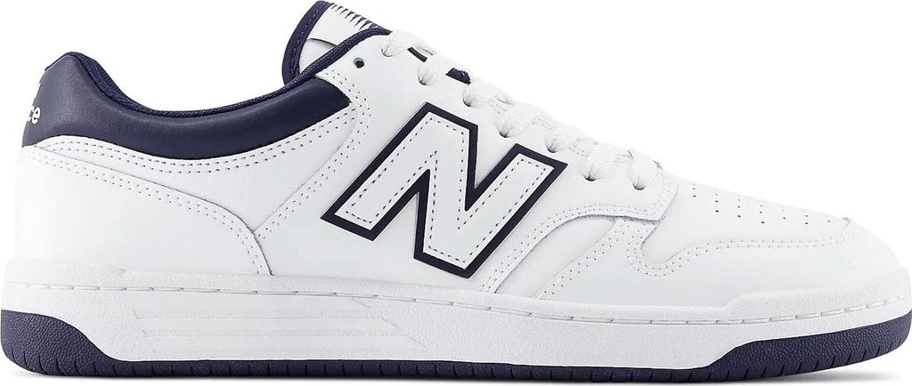 New Balance BB 480 - Herren Schuhe Leder Weiß-Navy BB480LWN , Größe: EU 42.5 US 9