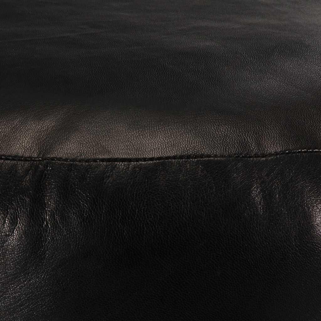 vidaXL Pouf Schwarz 60 x 30 cm Echtes Ziegenleder