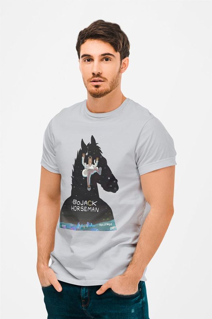 D&B Uni Polo MO00010_BoJack Horseman_Grau-Größe L