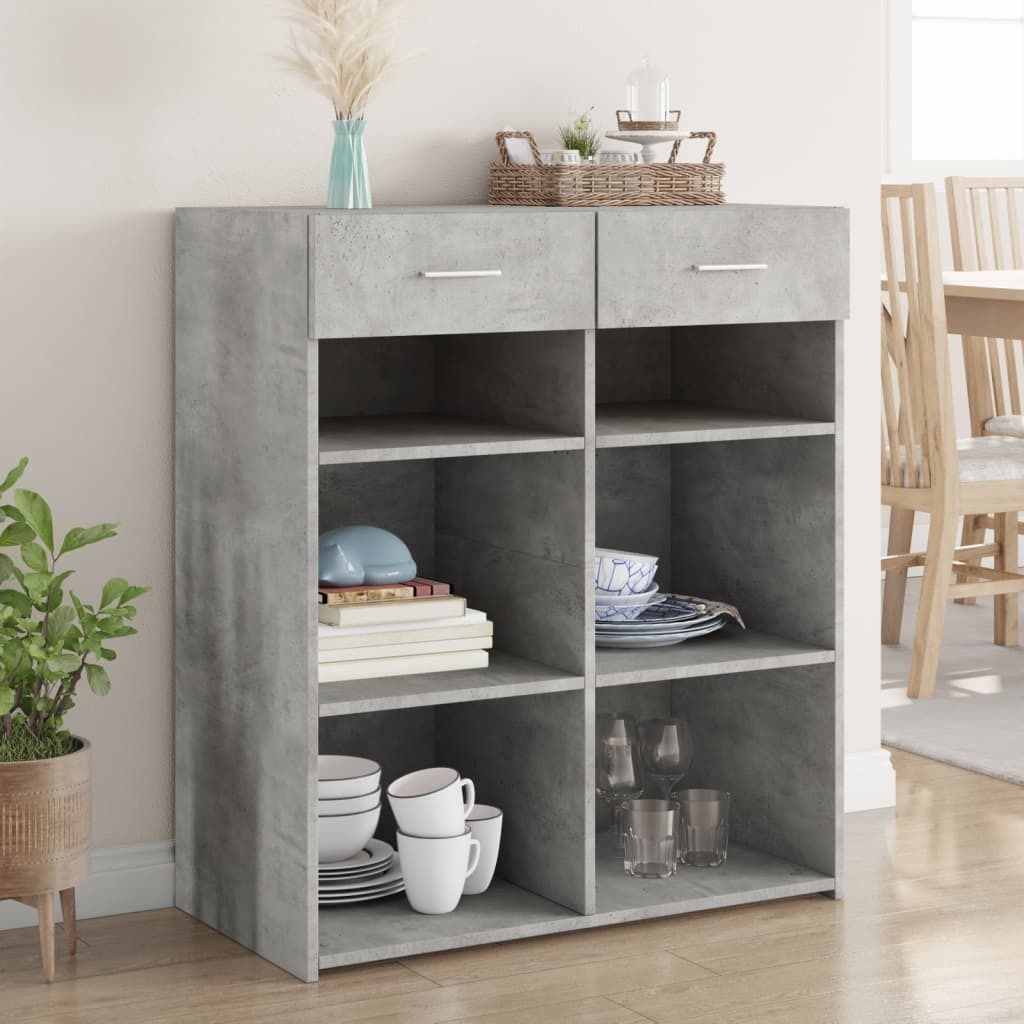 Maison Exclusive - Sideboard Betongrau 80x42,5x93 cm Holzwerkstoff