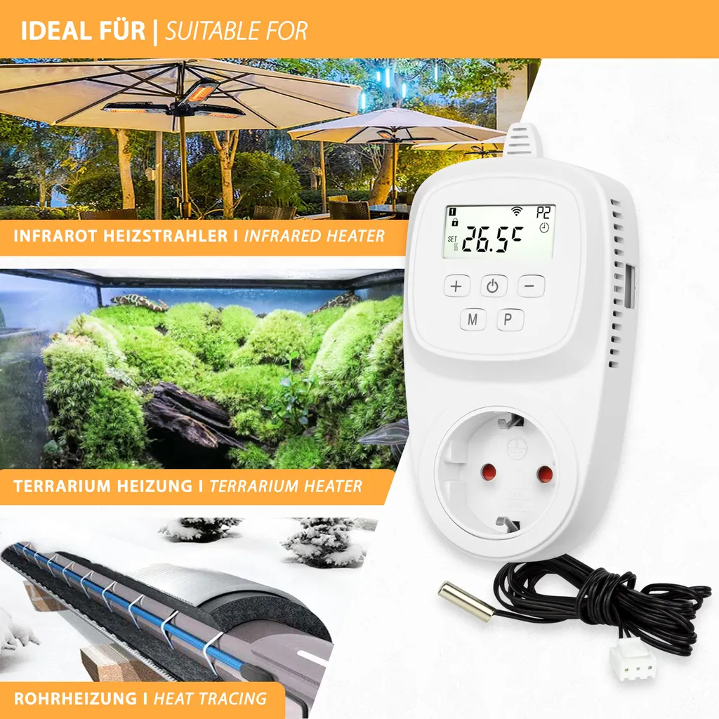 Thermostat de prise programmable Wifi pour chauffage et climatisation - 7