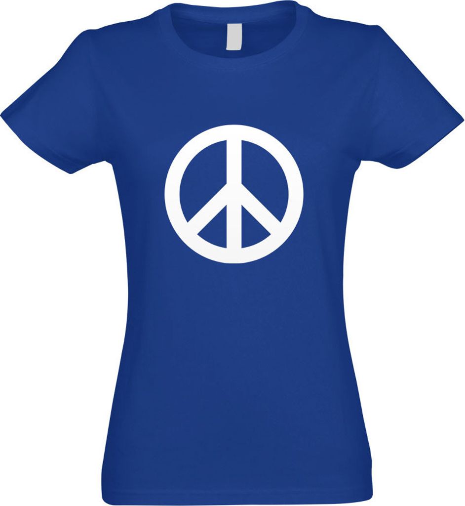 Kiwistar - T-Shirt tailliert - Damen - royal - Peace - mit Motiv Bedruckt - Funshirt Design - Sport - Freizeit - Damen - XL