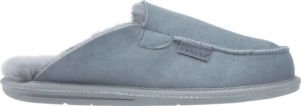 Vanuba - Herren Hausschuhe Awassi Moderne Pantoffeln Echtleder Lammfell Natur Wolle M003 Grau, Größe 42 EU