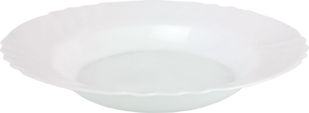 12 Assiettes Creuses Bormioli Rocco EBRO - Verre Trempé Opale Ø23.5cm 300ml - Lave-vaisselle Micro-ondes