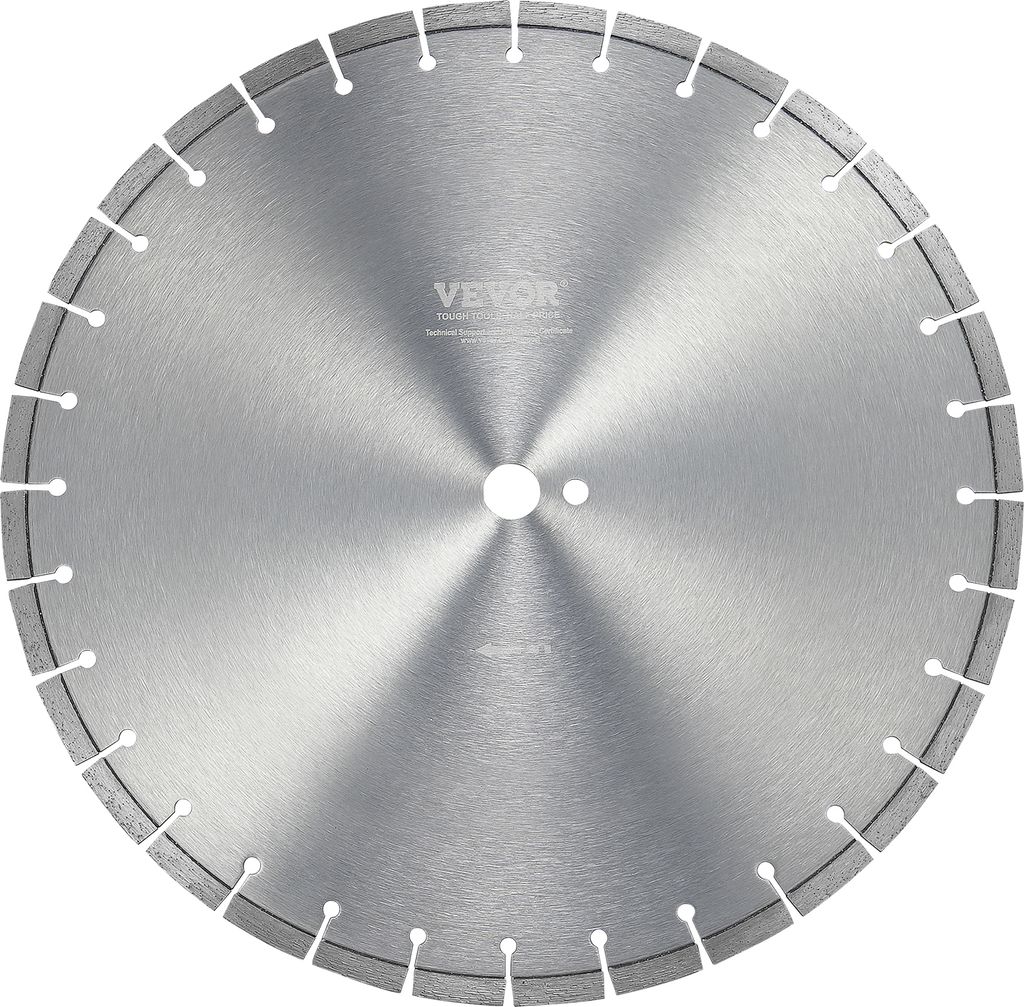 VEVOR Diamantsägeblatt Betonsägeblatt 45 cm für Nass- oder Trockenarbeiten, 12 mm Diamantsegmentsägeblatt mit flachen Zähnen, Mittellochdurchm...