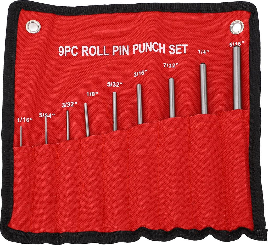 9 Stück Roll Pin Punch Set 1/16 bis 5/16 Zoll Hochgeschwindigkeitsstahl Pin Punch Tool für Automotive Watch Repair Schmuck Craft