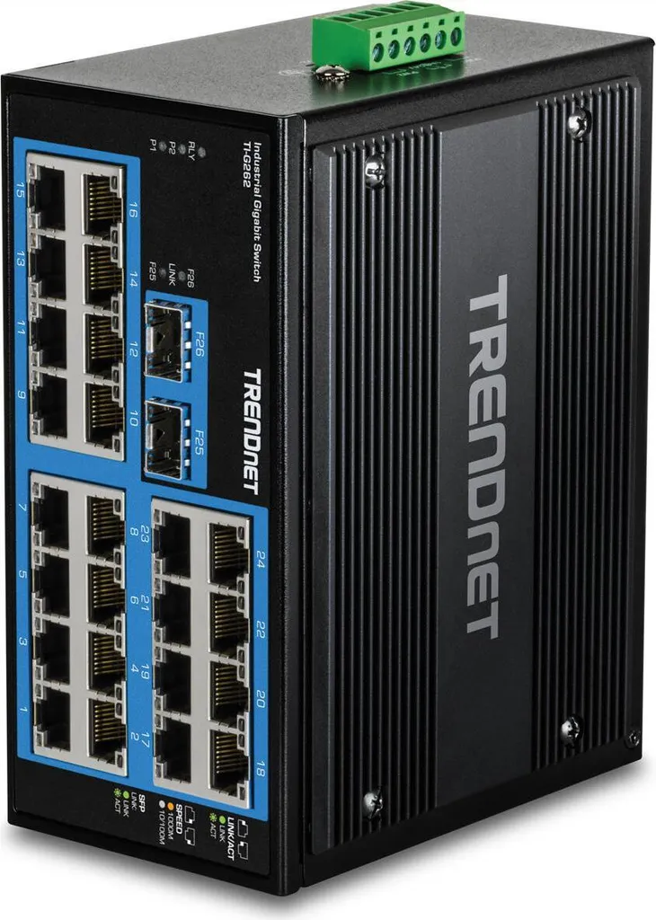 Switch Rail DIN Durci 26 Ports Gigabit - Protection IP30 et Large SFP