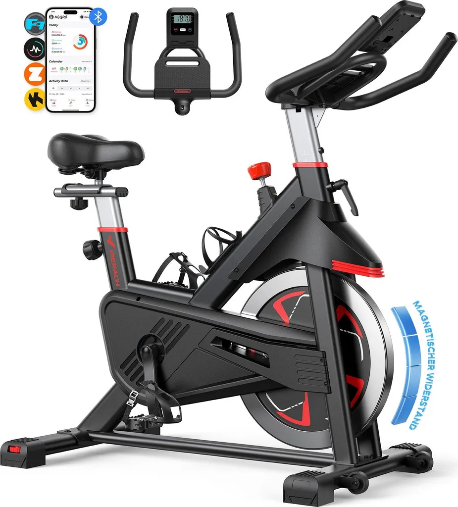 Vélo d'Appartement MERACH - Résistance Magnétique 16 Niveaux et Appli