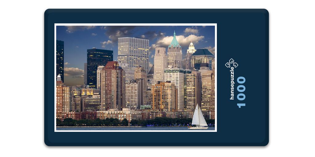hansepuzzle 12500 - Manhattan Skyline Puzzle, 1000 Teile, Orte, 60,0 x 46,0cm mit hochwertiger Aufbewahrung, Kartonbox & Beutel