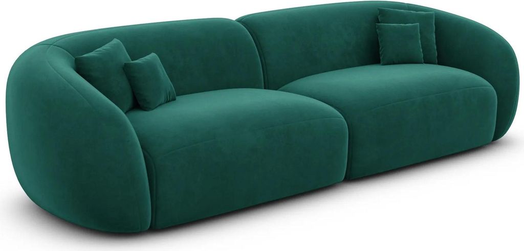 Samtstoff 4-Sitzer Couch Gaia Smaragdgrün