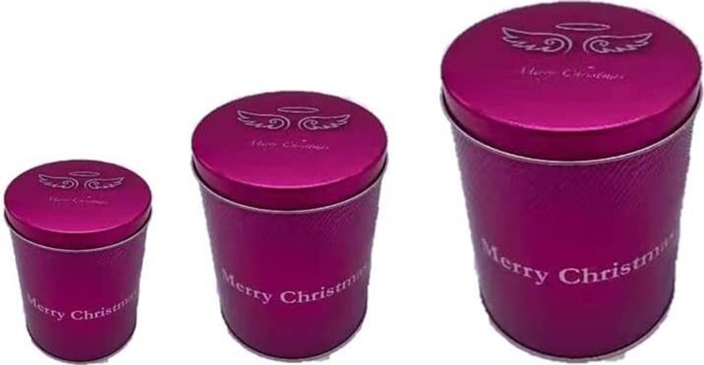 Keksdosen Plätzchendose 3er Set rund Merry Christmas