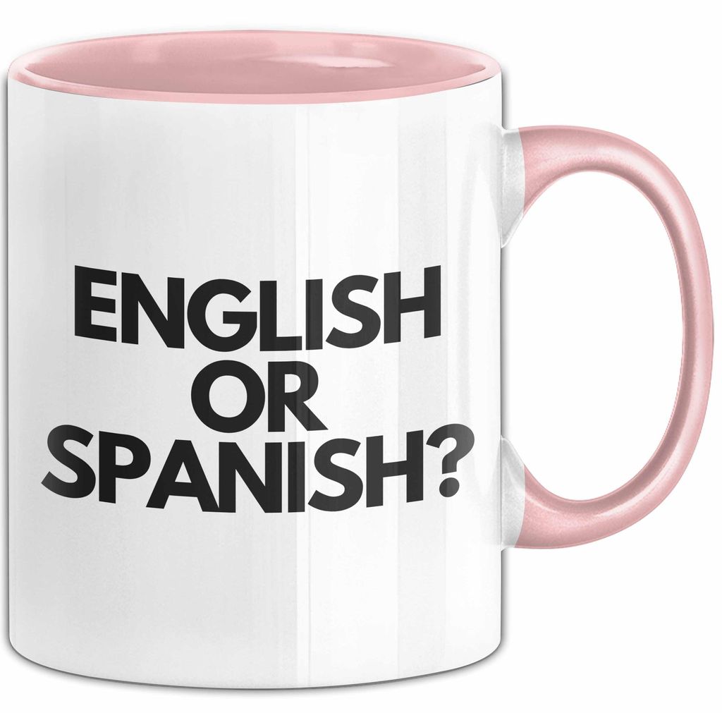 English or Spanish Meme Tasse Geschenk (Rosa)