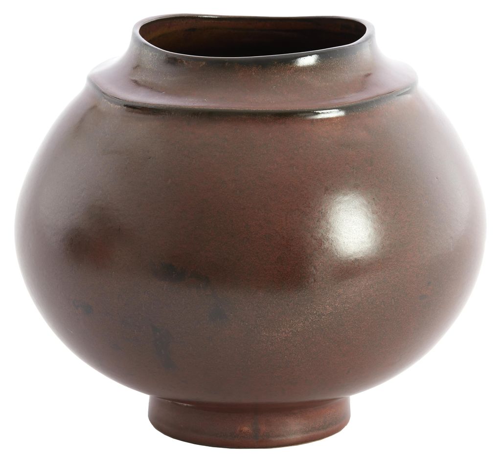 Light&living Deko-Vase Ø 29,5 x 25,5 cm LOREA Keramik, matt, dunkelrot-braun