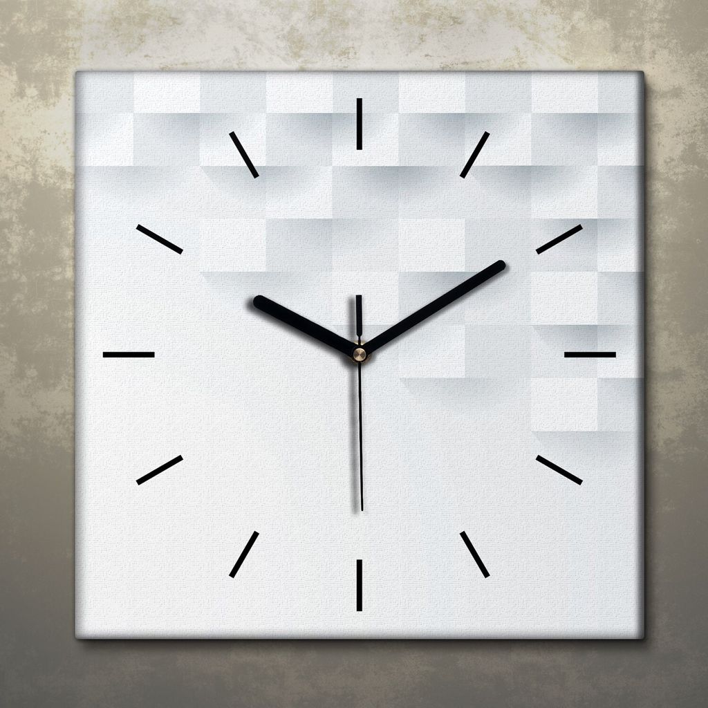 Wohnzimmer Leinwand Uhr Geräuschlos Küche 30x30 Geometrisch, Abstrakt, Textur, schwarze Zeiger