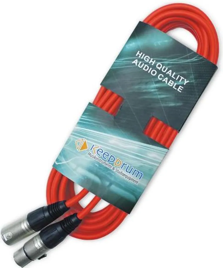 Câble microphone XLR 10m rouge keepdrum MC-001XX pack de 2 unités - 3