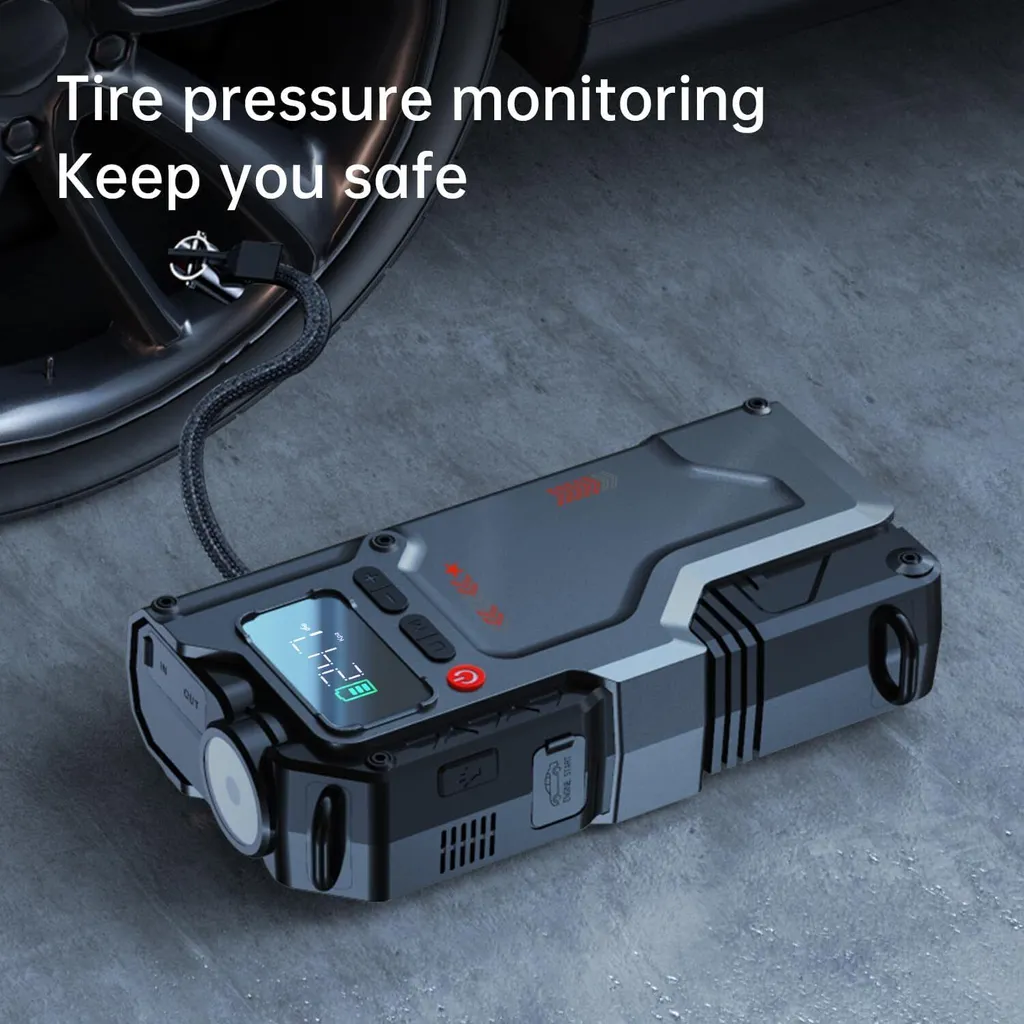 Eigotrav BOX12 banca di potenza per l'avviamento di salto dell'auto con compressore d'aria, 150PSI 6000A corrente di picco banca di potenza per l'avviamento di salto per 8.5L benzina e 7.0L motore diesel - 12