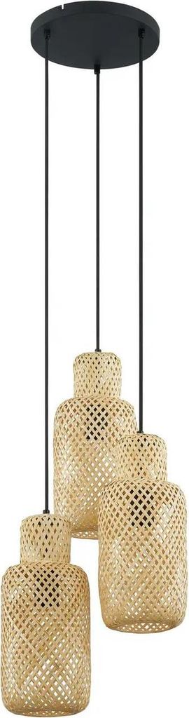 Lindby Hängeleuchte Venora, rund, 3-flg., Ø 15 cm, Bambus