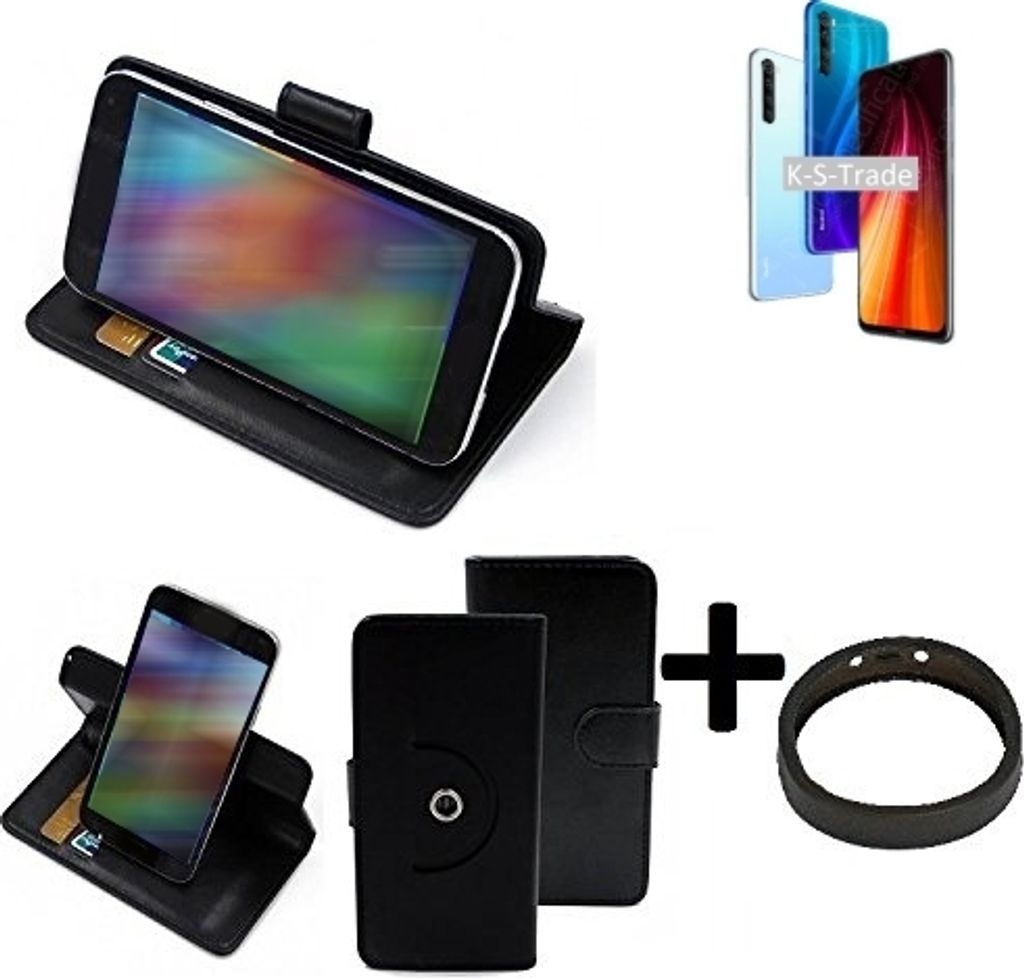 K-S-Trade Case Schutz Hülle kompatibel mit Xiaomi Redmi Note 8 2021 + Bumper Handy Hülle Flipcase Smartphone Cover Handy Schutz Tasche Walletcase