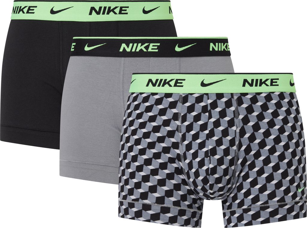 Nike Trunk Shorty Everyday Baumwolle Stretch 3er Pack, schwarz, XL, Herren