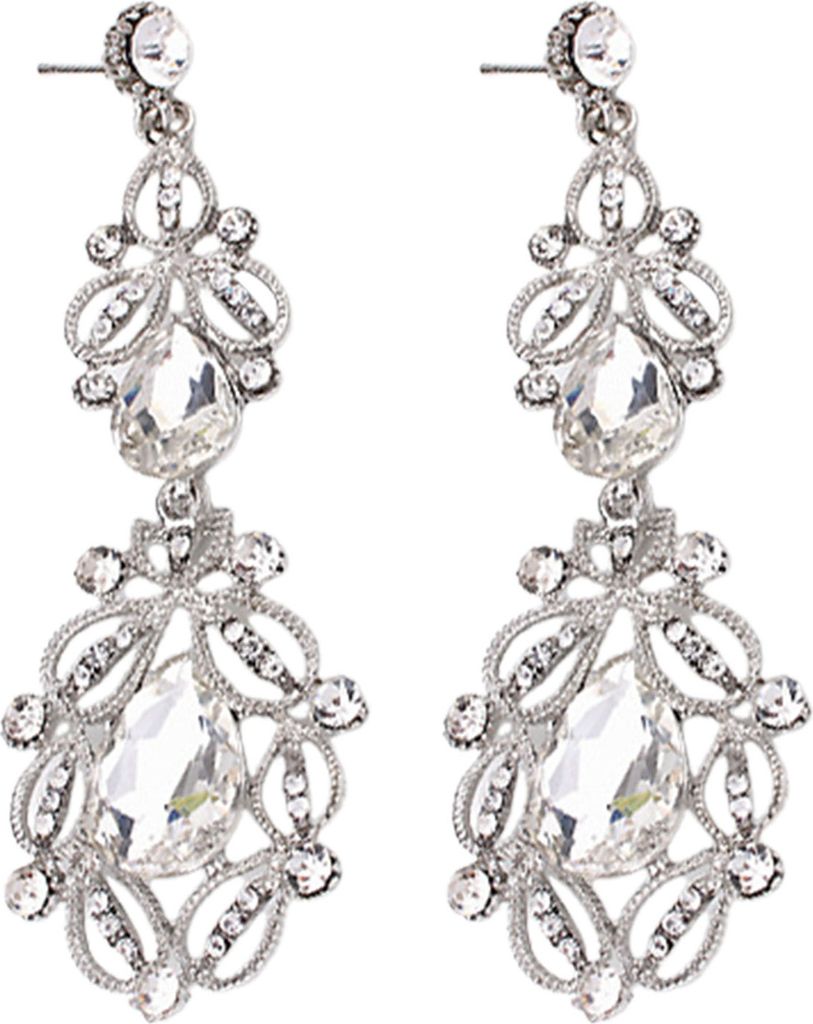 1 Paar Damen-Ohrringe mit ausgehöhltem Strass-Dekor, leichte Hängeohrringe, lange baumelnde Ohrringe, Ohrschmuck für Abschlussball, Party, Dating