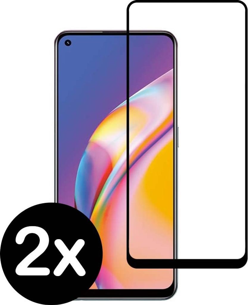 Smartphonica Full cover Glas Displayschutzfolie für Oppo A94 aus gehärtetem Glas mit abgerundeten Ecken - 2 Stück
