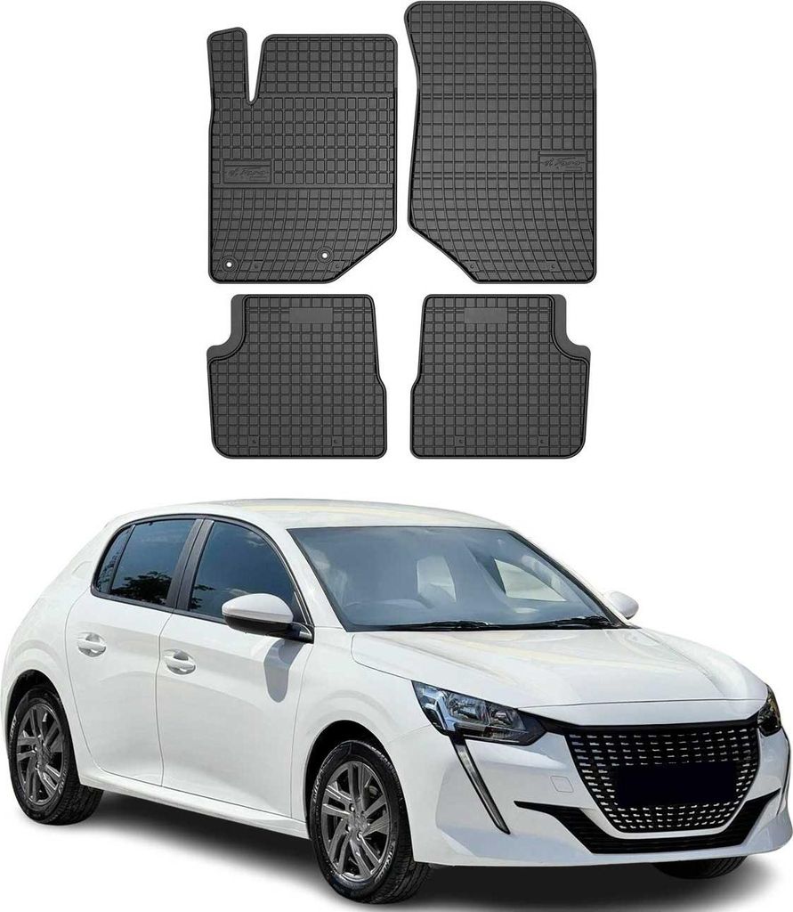 2019-2025 Peugeot 208 tappetini TPE nero 4 pz Immagine del prodotto 