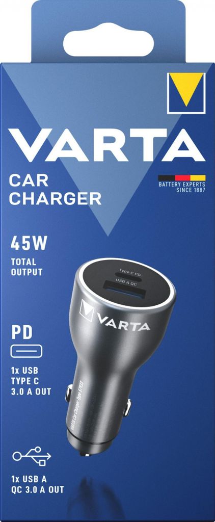 VARTA 57933101111 VARTA Kfz-Ladeadapter schwarz, 45 Watt / Productafbeelding 